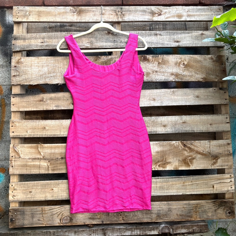 Xhilaration Hot Pink Textured Bodycon Dress